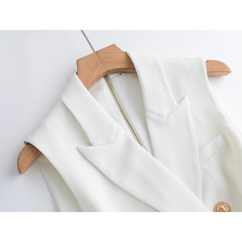 Blouses & Tops | Womens Linen Sleeveless Blazer Blouses & Tops Blouses & Tops