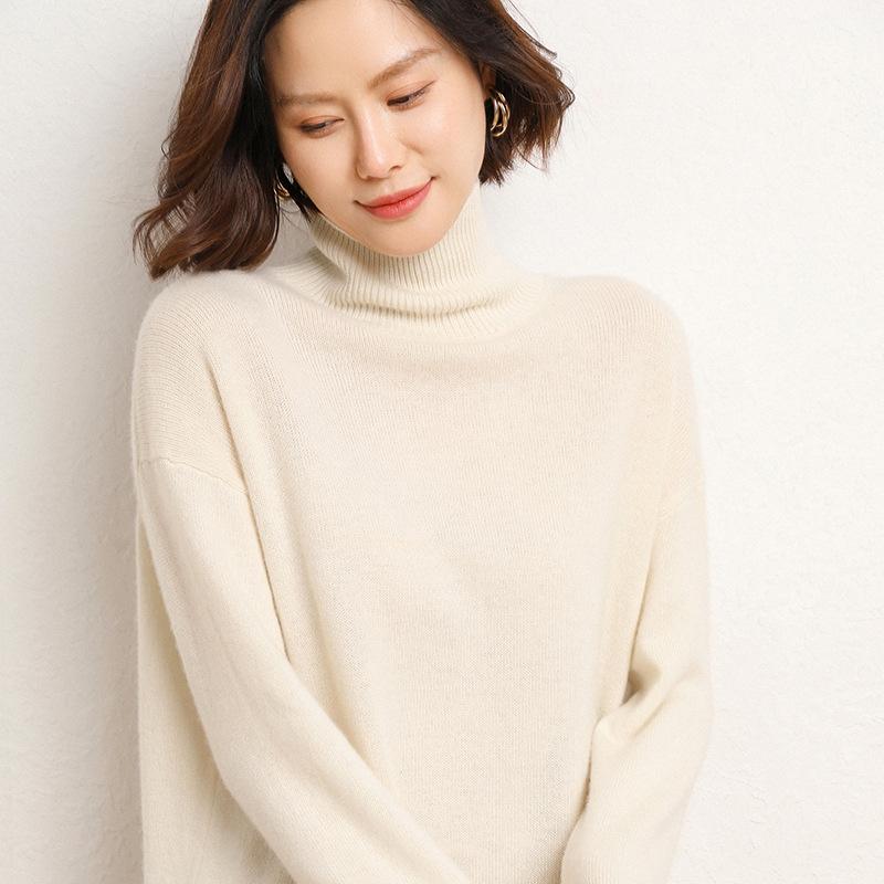 Cashmere | Womens Cashmere Blend Crop Funnel Jumper Cashmere Cashmere