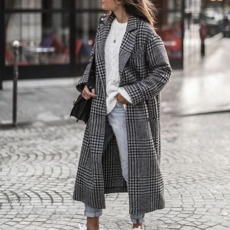 Coats & Jackets | Womens Celia Houndstooth Wool Blend Wrap Coat Coats & Jackets Coats & Jackets