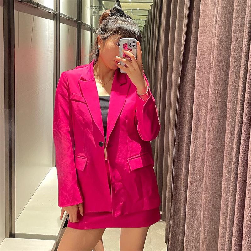 Coats & Jackets | Womens Fuchsia Suit Linen Blazer Coats & Jackets Coats & Jackets