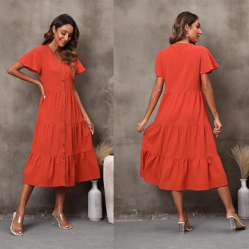 Dresses | Womens Tiered Jersey Cotton Midi Dress Dresses Dresses