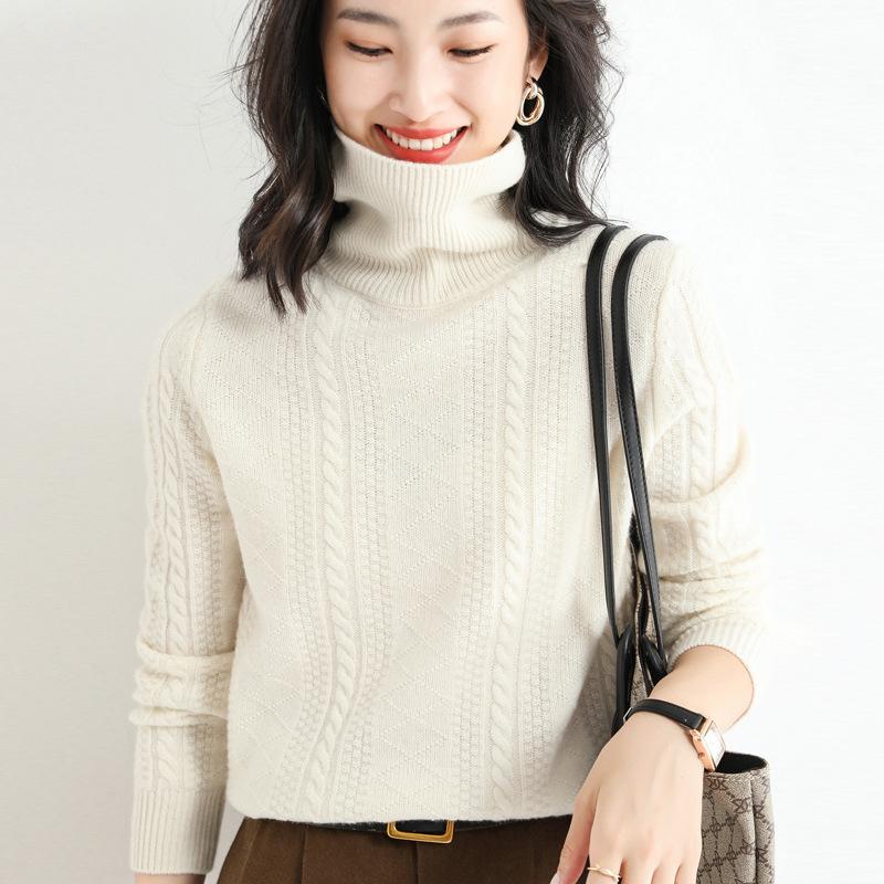 Knitwear | Womens Cable Knit Roll Neck Jumper Knitwear Knitwear