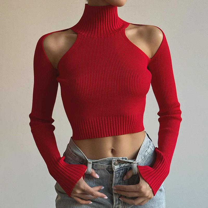 Knitwear | Womens Cutout Mock Neck Jumper Knitwear Knitwear