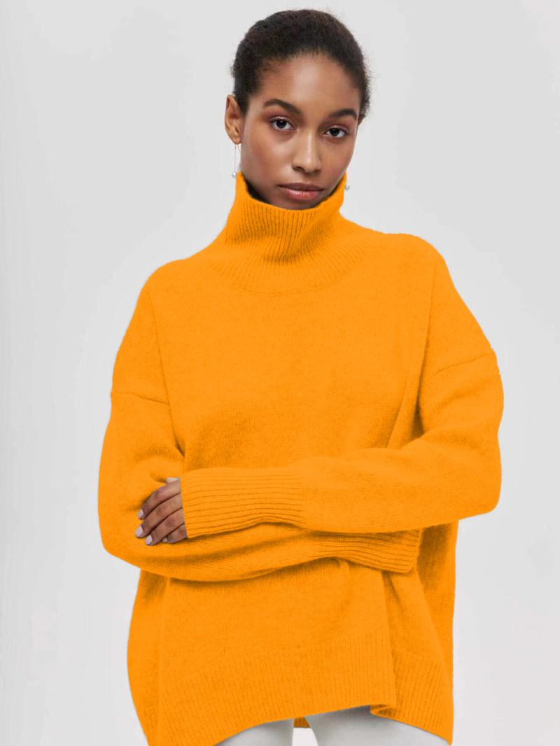 Knitwear | Womens Double Trim Funnel Neck Wool Jumper Knitwear Knitwear