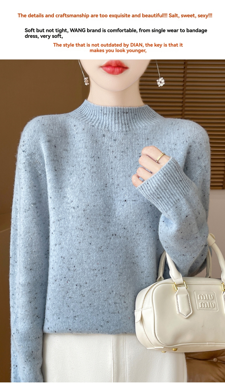 Knitwear | Womens Flecked Funnel Neck Jumper Knitwear Knitwear