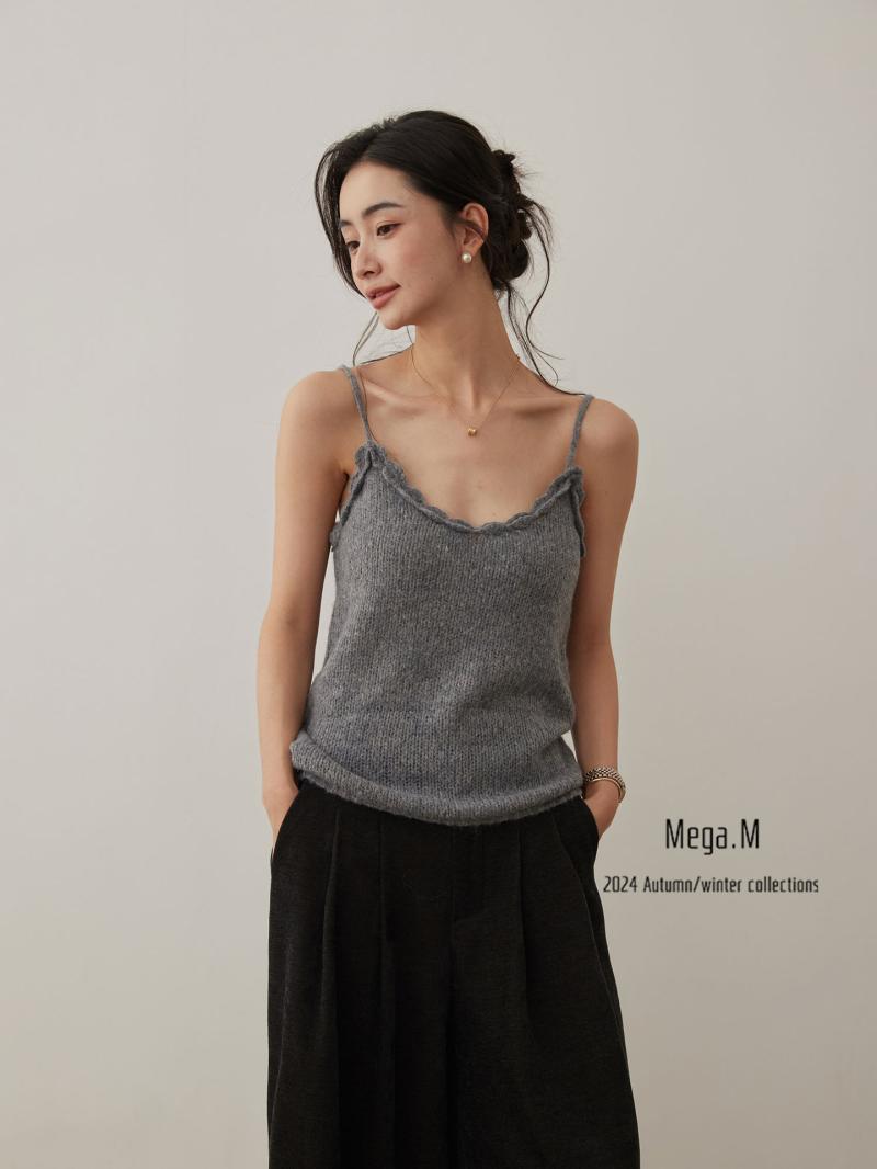 Knitwear | Womens Frill Trim Cotton Blend Vest Knitwear Knitwear