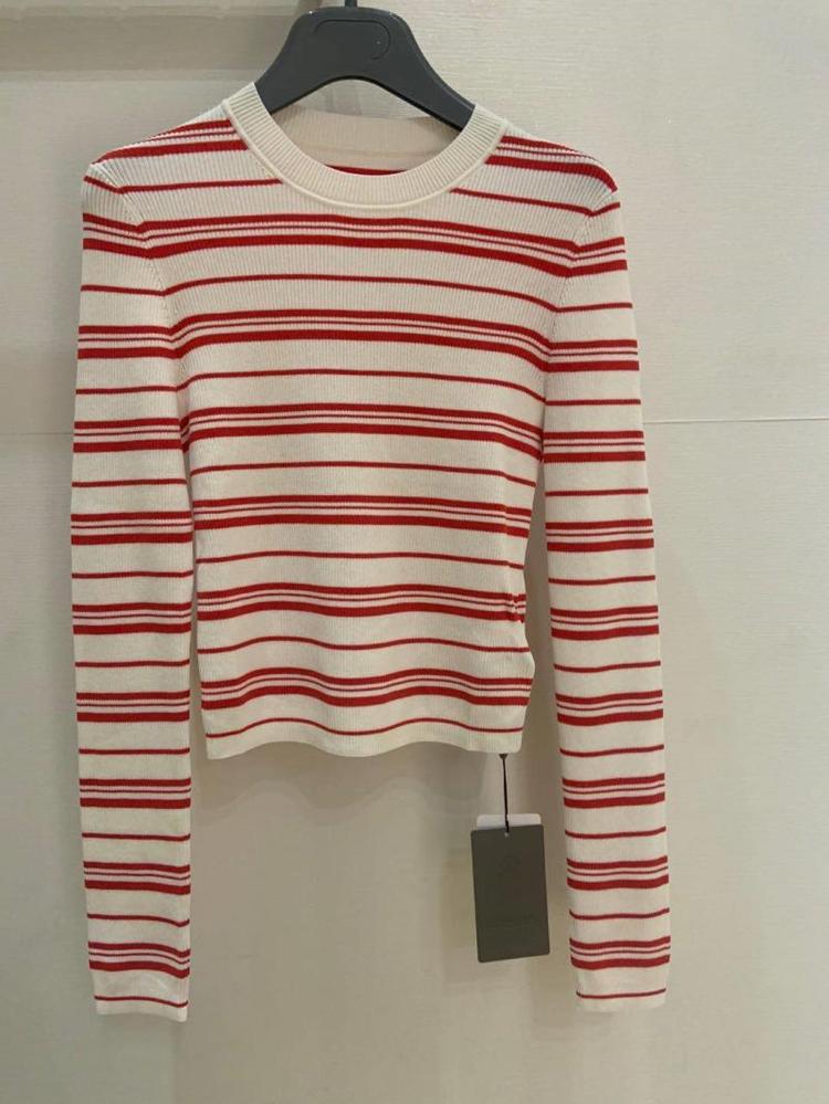 Knitwear | Womens Striped Ribbed Silk Jumper Knitwear Knitwear