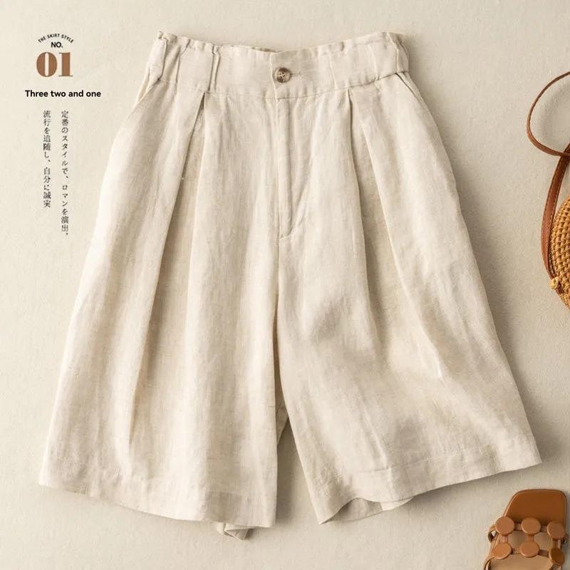 Shorts | Womens Pleated Linen Shorts Shorts Shorts