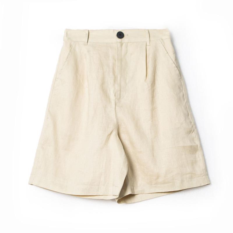 Shorts | Womens Sand Linen Pleated Short Shorts Shorts