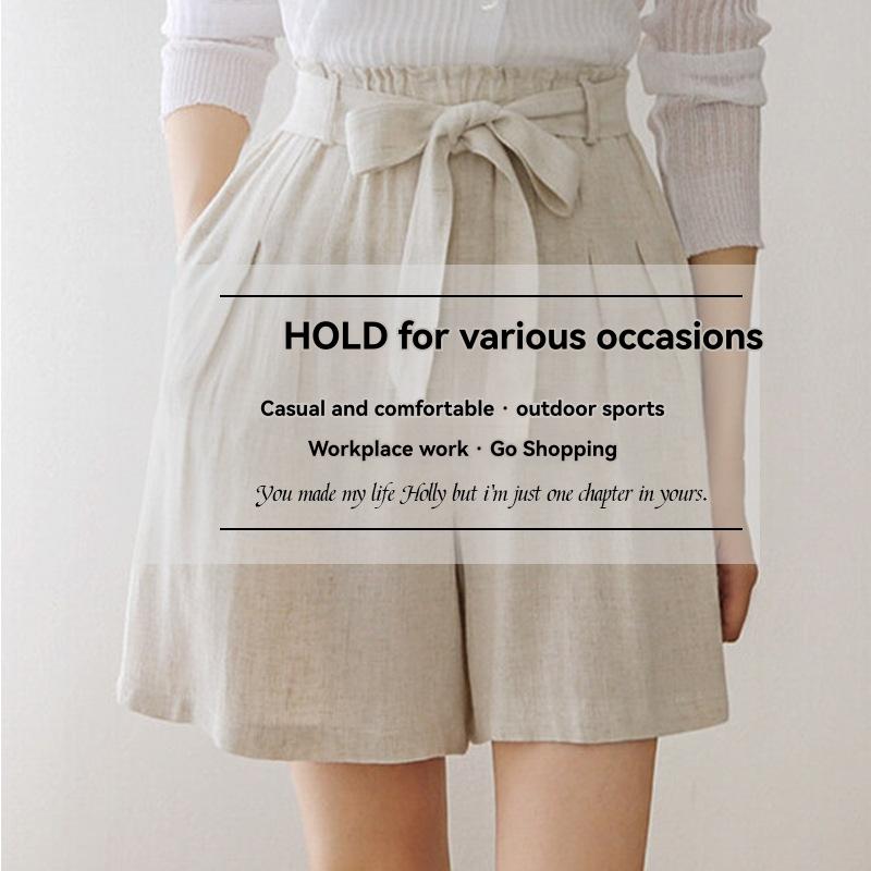 Shorts | Womens Tie Waist Linen Shorts Shorts Shorts