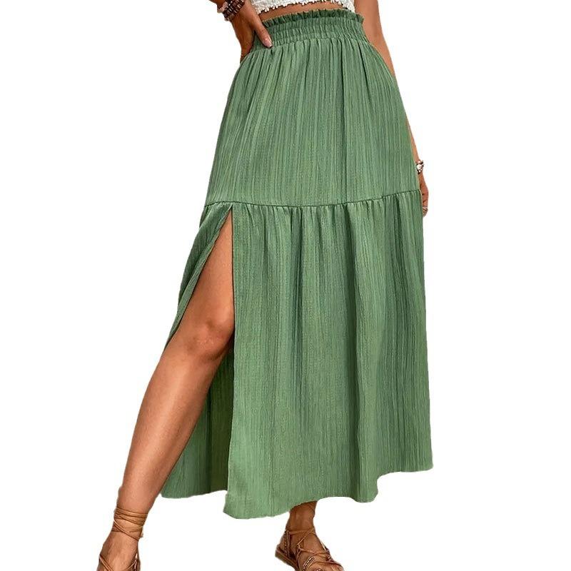 Skirts | Womens Emerald Crinkle Maxi Skirt Skirts Skirts