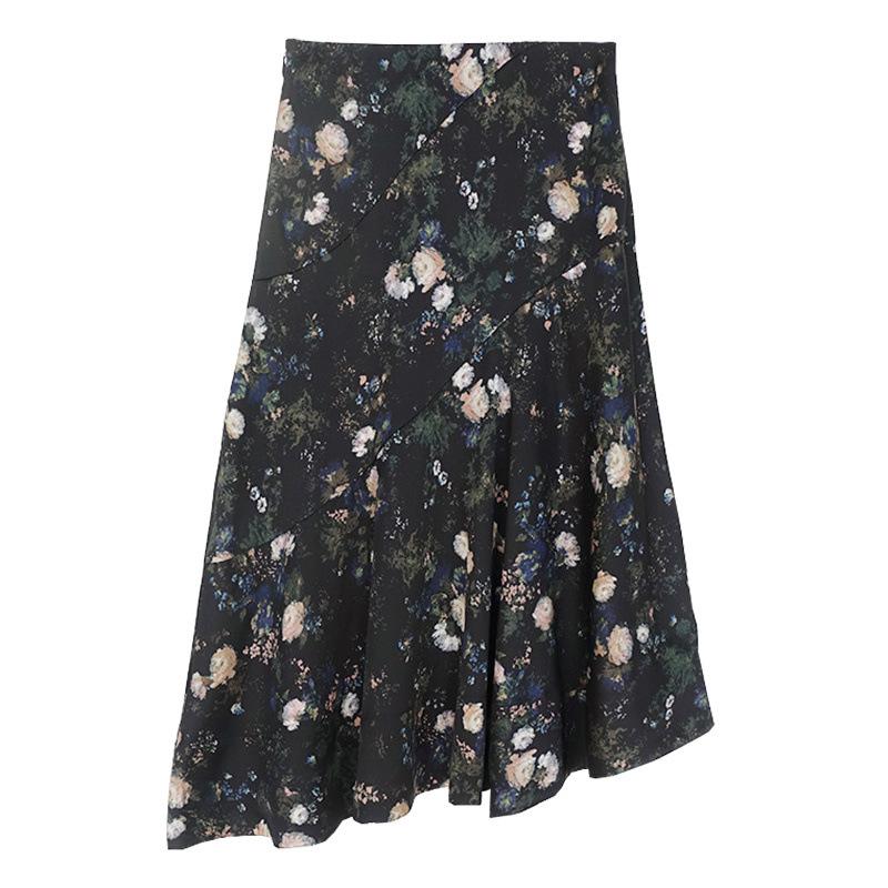 Skirts | Womens Floral Asymmetric Midi Skirt Skirts Skirts