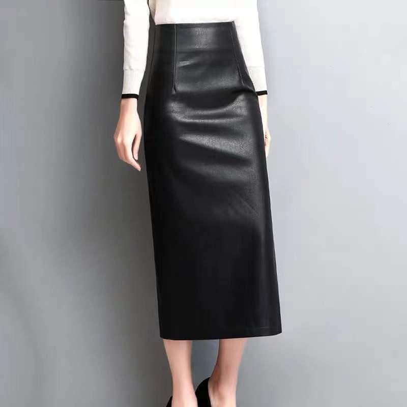 Skirts | Womens Leather Pencil Wool Blend Skirt Skirts Skirts