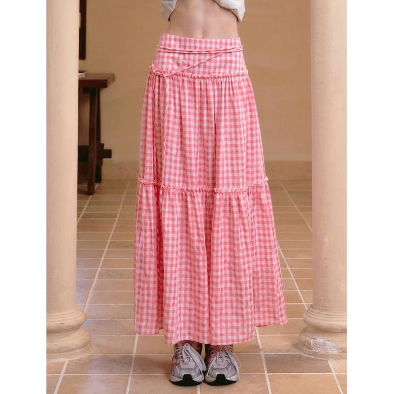 Skirts | Womens Lilly Tiered Gingham Cotton Blend Skirt Skirts Skirts