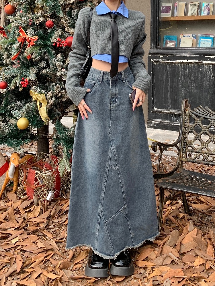 Skirts | Womens Long Denim Skirt Skirts Skirts