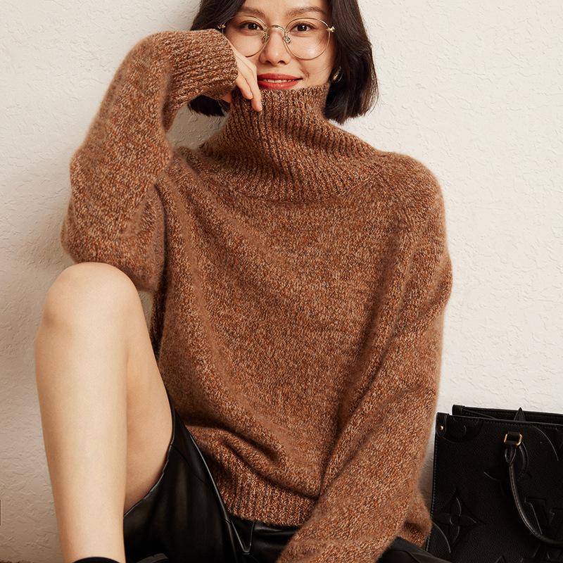 Sweatshirts & Fleeces | Womens Mocha Turtleneck Knitted Jumper Sweatshirts & Fleeces Sweatshirts & Fleeces