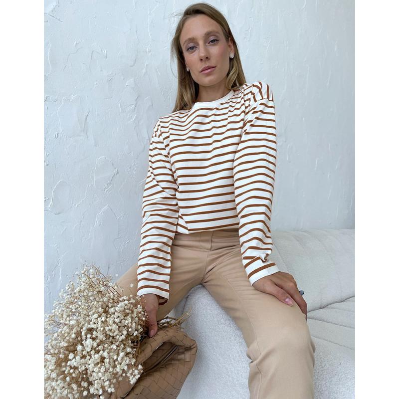 T-Shirts & Vests | Womens Federica Striped Cotton T-Shirt T-Shirts & Vests