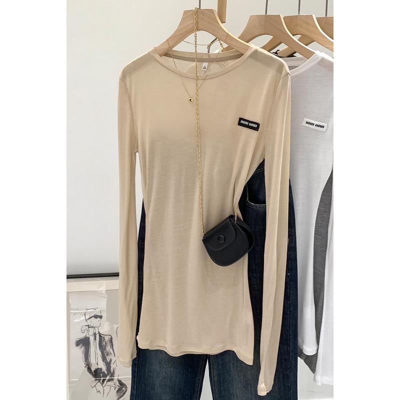 T-Shirts & Vests | Womens Long Sleeve Cotton Top T-Shirts & Vests T-Shirts & Vests