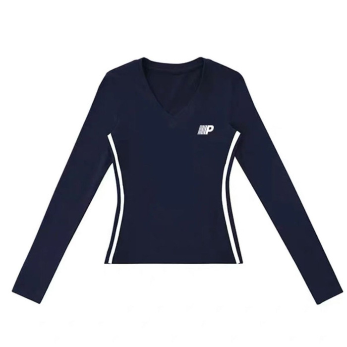 T-Shirts & Vests | Womens V-Neck Long Sleeve Cotton Top T-Shirts & Vests T-Shirts & Vests