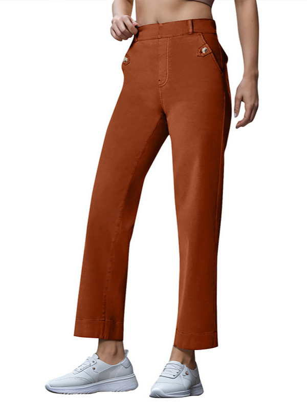 Trousers | Womens Emily Button Front Cotton Trousers Trousers Trousers